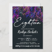 Neon Lights 18e verjaardag Kaart (Voorkant)