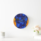 Neon Lights Blue Blossom Wall klok (Huis)