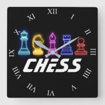 Neon Lights Chess Piecks