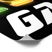 Neon Lights Gamer Chess Chess King Poster (Hoek)