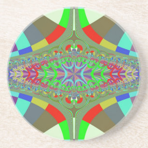 Neon Lights Ladder Fractal Zandsteen Onderzetter
