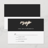 Neon Lights | Modern Wedding RSVP Kaartje (Voorkant / Achterkant)