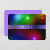 Neon Lights, reactiekaart RSVP Kaartje (Voorkant / Achterkant)