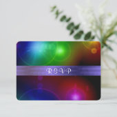 Neon Lights, reactiekaart RSVP Kaartje (Staand voorkant)