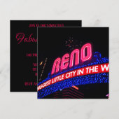 Neon Lights Reno Arch Foto Fabulous & Forty Kaart (Voorkant / Achterkant)