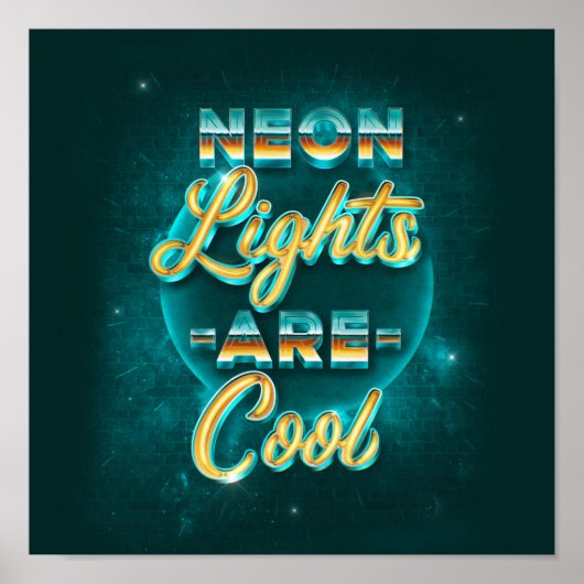 Neon Lights Square Poster (24x24) (Voorkant)