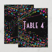 Neon Lights Sweet 16 Club Party Numéro de table Ca (Devant / Derrière)