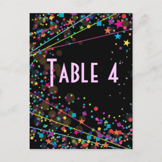 Neon Lights Sweet 16 Club Party Numéro de table Ca