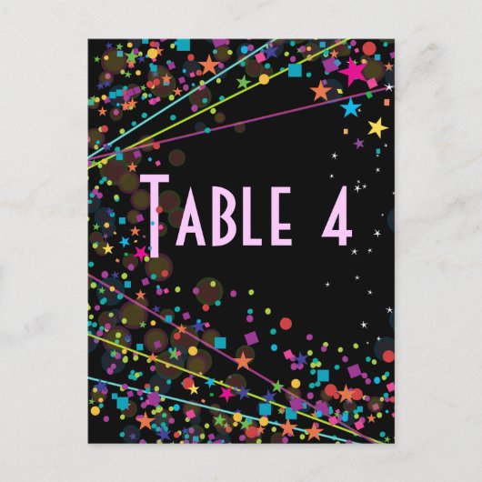 Neon Lights Sweet 16 Club Party Numéro de table Ca (Devant)