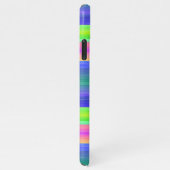 Neon Lime Green Hot Pink Blue Stripes Art Pattern iPhone Hoesje (Rechterkant)