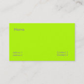 Neon Lime  Green Visitekaartje (Voorkant)