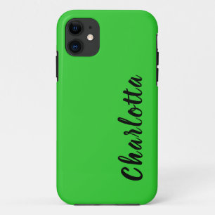 Neon Lime Groene Stevige Kleur Aangepast aanpass iPhone 11 Hoesje