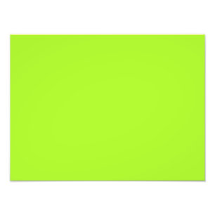 Neon Limeade Yellow Green Solid Color Background Foto Afdruk