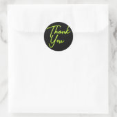 Neon Limegroene Glow Thank You Ronde Sticker (Tas)