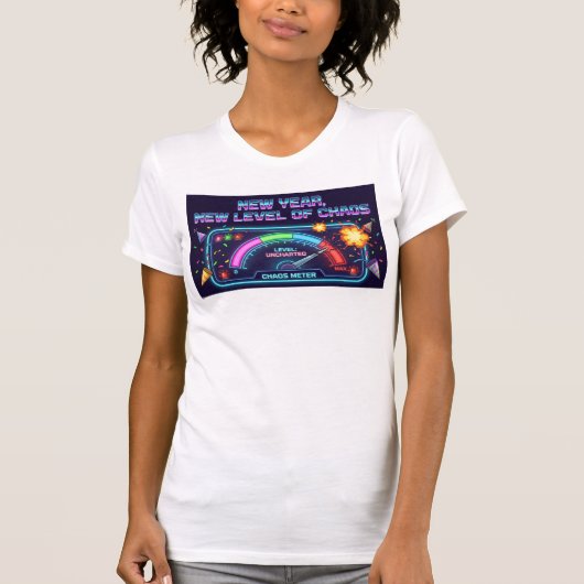 Neon Limit Break: The Uncharted Chaos Meter T-shirt (Voorkant)