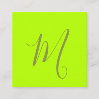 neon limo chic monogram vierkante visitekaartje