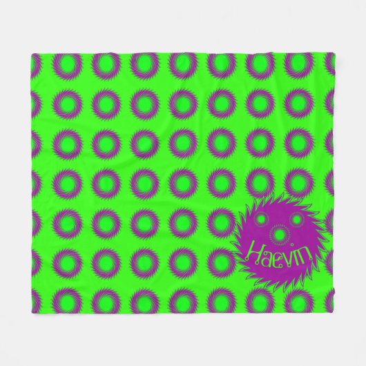 Neon Limoen Retro Fun Blanket aanpasbaar Fleece Deken (Voorkant (Horizontaal))