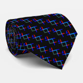 Neon Lines Blue Black Red Pattern Stropdas (Opgerold)