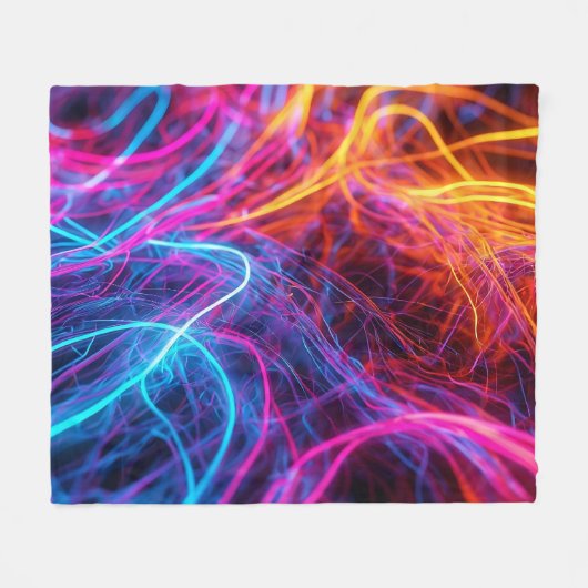 Neon Lines Fleece Deken (Voorkant (Horizontaal))