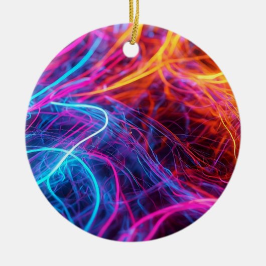 Neon Lines Keramisch Ornament (Voorkant)