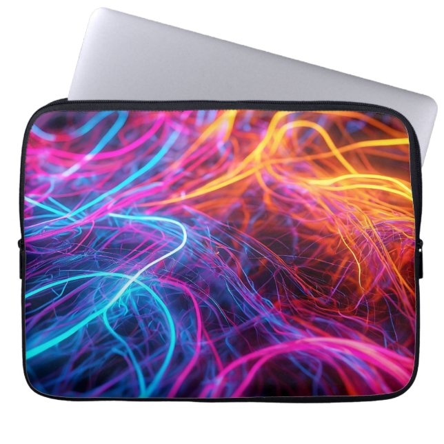 Neon Lines Laptop Sleeve (Voorkant)