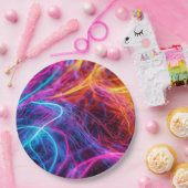 Neon Lines Papieren Bordje (Feest)