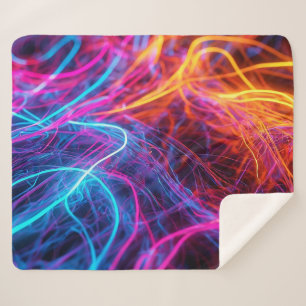 Neon Lines Sherpa Deken