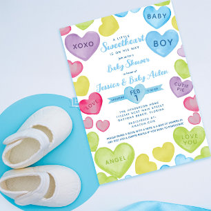 Neon Little Sweetheart Thema Boy Baby shower Kaart