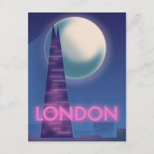 Neon Londen reisposter Briefkaart