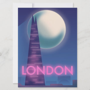 Neon Londen reisposter Kaart