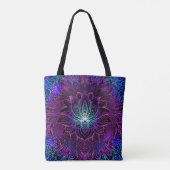 Neon Lotus Bloem Boho Print Draagtas (Achterkant)