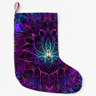 Neon Lotus Bloem Boho Print Kleine Kerstsok