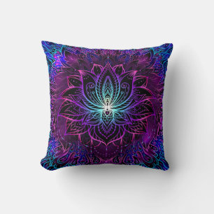 Neon Lotus Bloem Boho Print Kussen