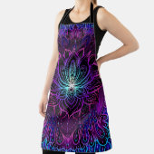 Neon Lotus Bloem Boho Print Schort (Insitu)