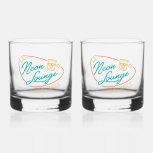 Neon Lounge Cocktail Rocks Glas Set