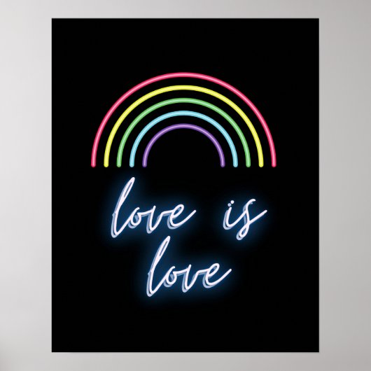Neon Love is Love Rainbow Poster (Voorkant)