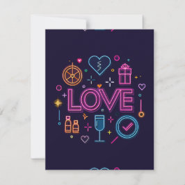 Neon Love RSVP Kaartje