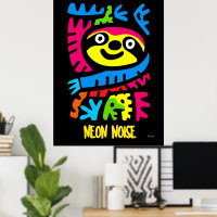 Neon Luiaard Kunst – Kleurrijk Pop Jungle Dier Ont