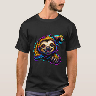 Neon Luiaard Vibes – Chille & Kleurrijke Dieren T- T-shirt