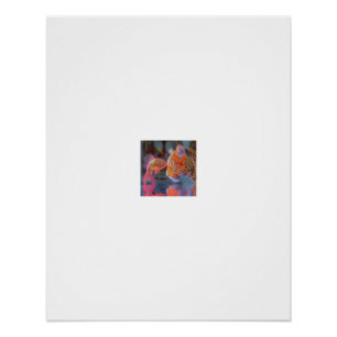 Neon Luipaard en Vis Portret Perfect Poster