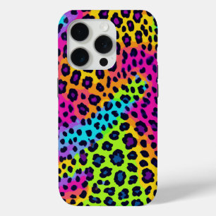Neon Luipaardprint iPhone 15 Pro Case