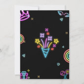 Neon Lumière 13e anniversaire Invitation (Dos)