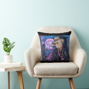 Neon-maanschilderij van Alfred Fox Kussen