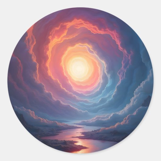 Neon Maelstrom -  Ronde Sticker (Voorkant)