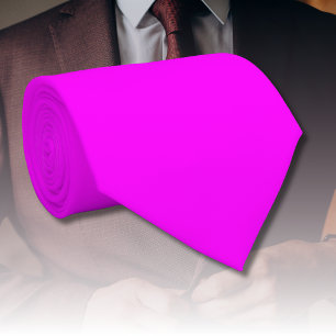 Neon Magenta Effen Kleur   Klassiek Stropdas