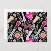 Neon Makeup Pattern Feestdagenkaart (Voorkant / Achterkant)