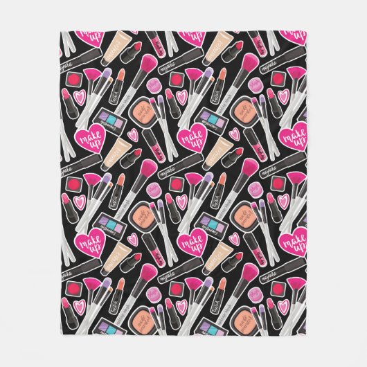Neon Makeup Pattern Fleece Deken (Voorkant)