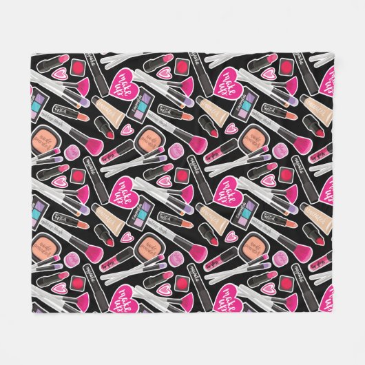 Neon Makeup Pattern Fleece Deken (Voorkant (Horizontaal))