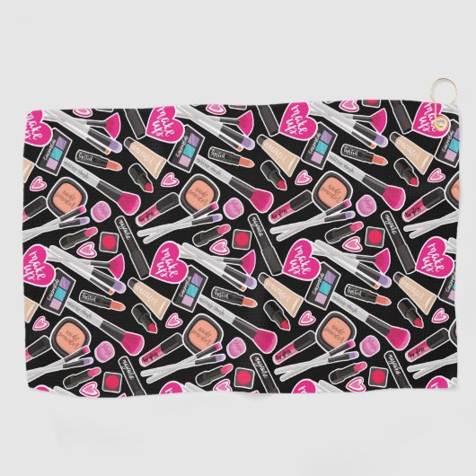 Neon Makeup Pattern Golfhanddoek (Horizontaal)