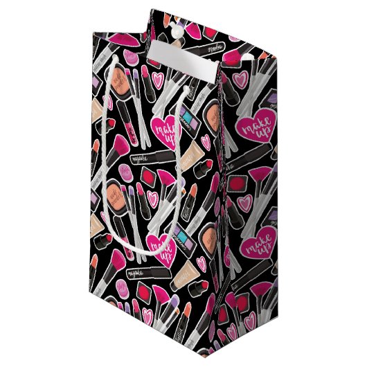 Neon Makeup Pattern Klein Cadeauzakje (Voorkant Gekanteld)